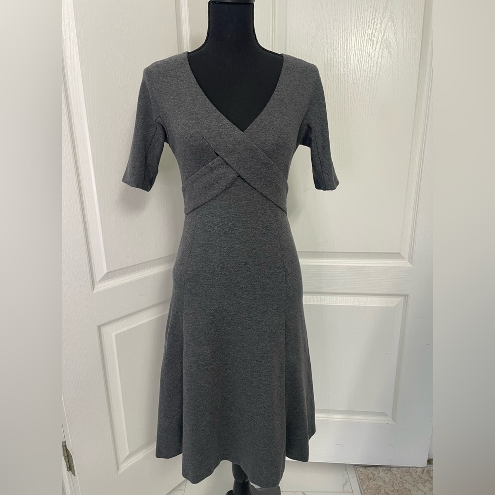 Boden Nora Dress gray jersey US 4 tall lawyer business realtor longer length